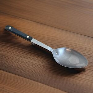Flint Arrowhead Basting Spoon Small Bowl Stainless Steel Black Handle 10-1/2"